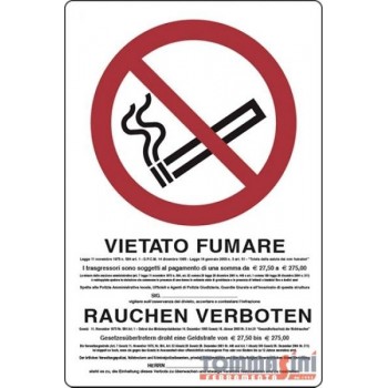 CARTELLO VIETATO FUMARE...